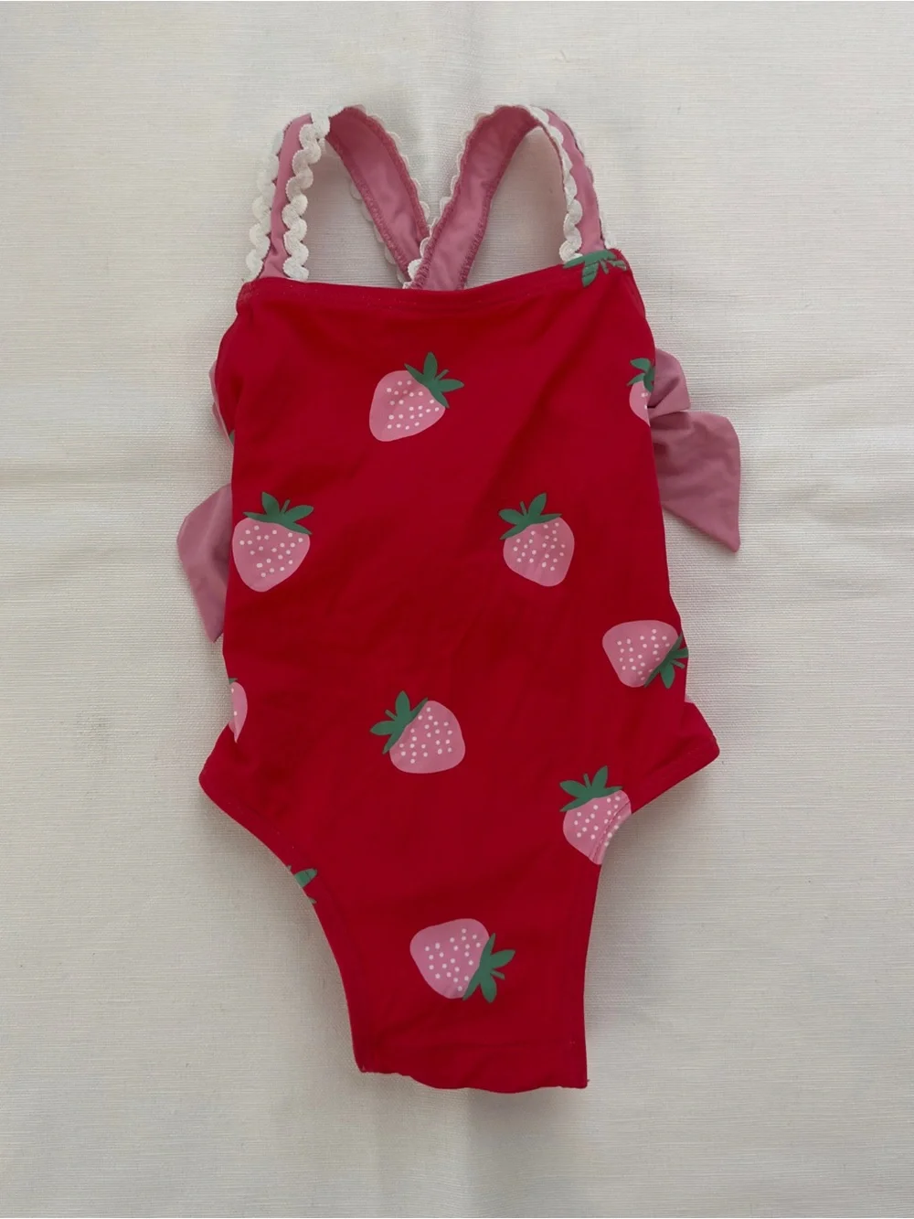 The Beaufort Bonnet Company Girls Red Strawberry One-Piece Swimsuit